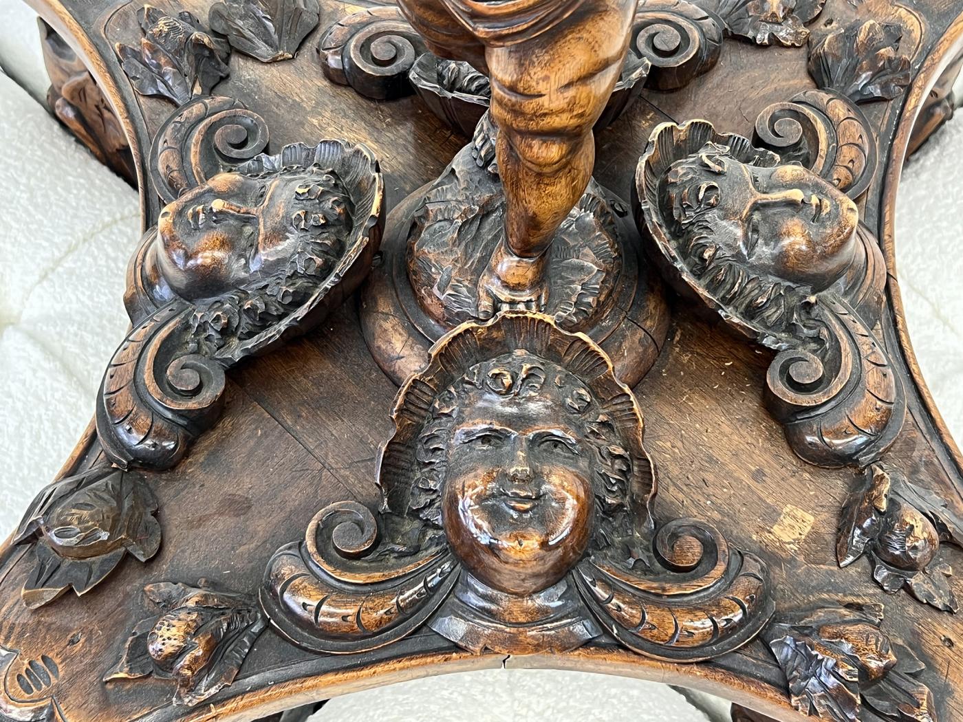 19th Century Carved Conversation Borne Settee Tête-à-tête