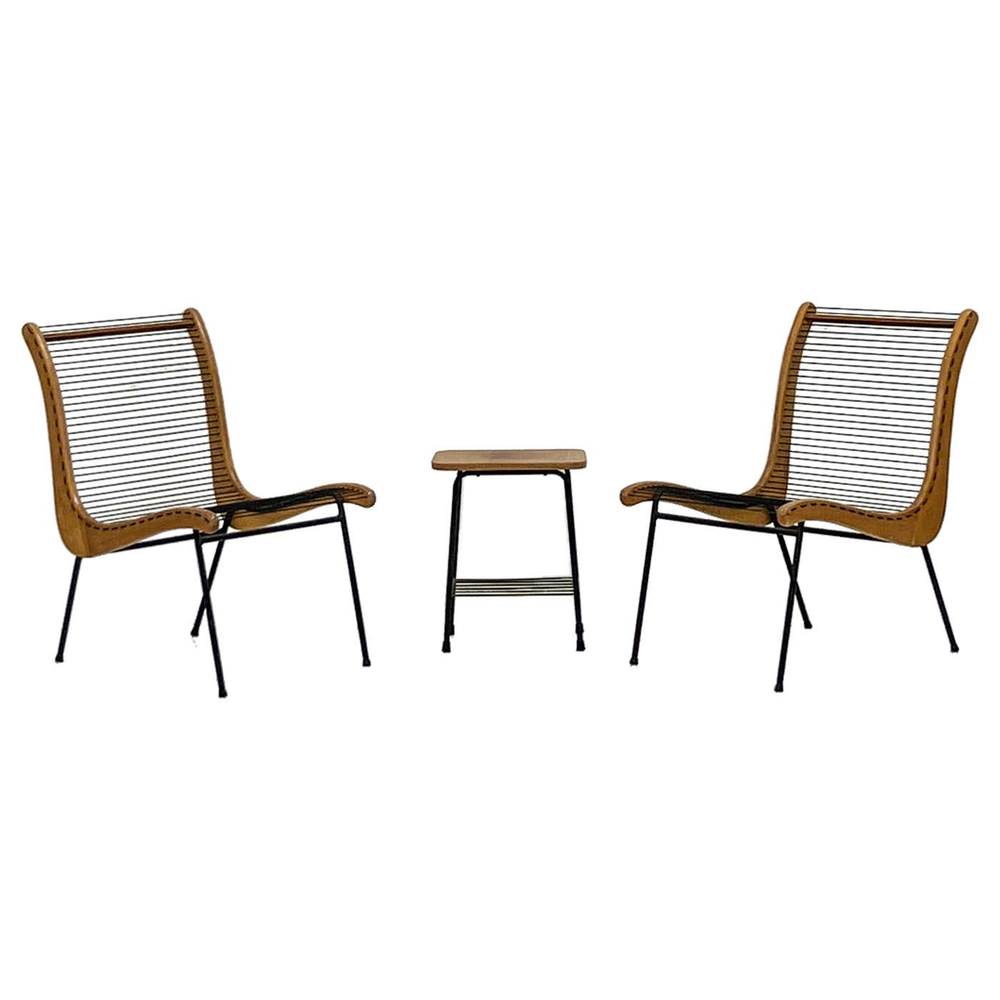 String Chairs With Matching Table by Carl Koch, Vermont Tubbs, 1950's