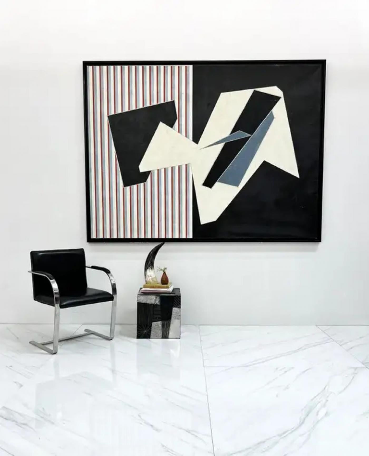 Monumental Modern Original Abstract Painting by Alain Le Yaouanc, 1960s