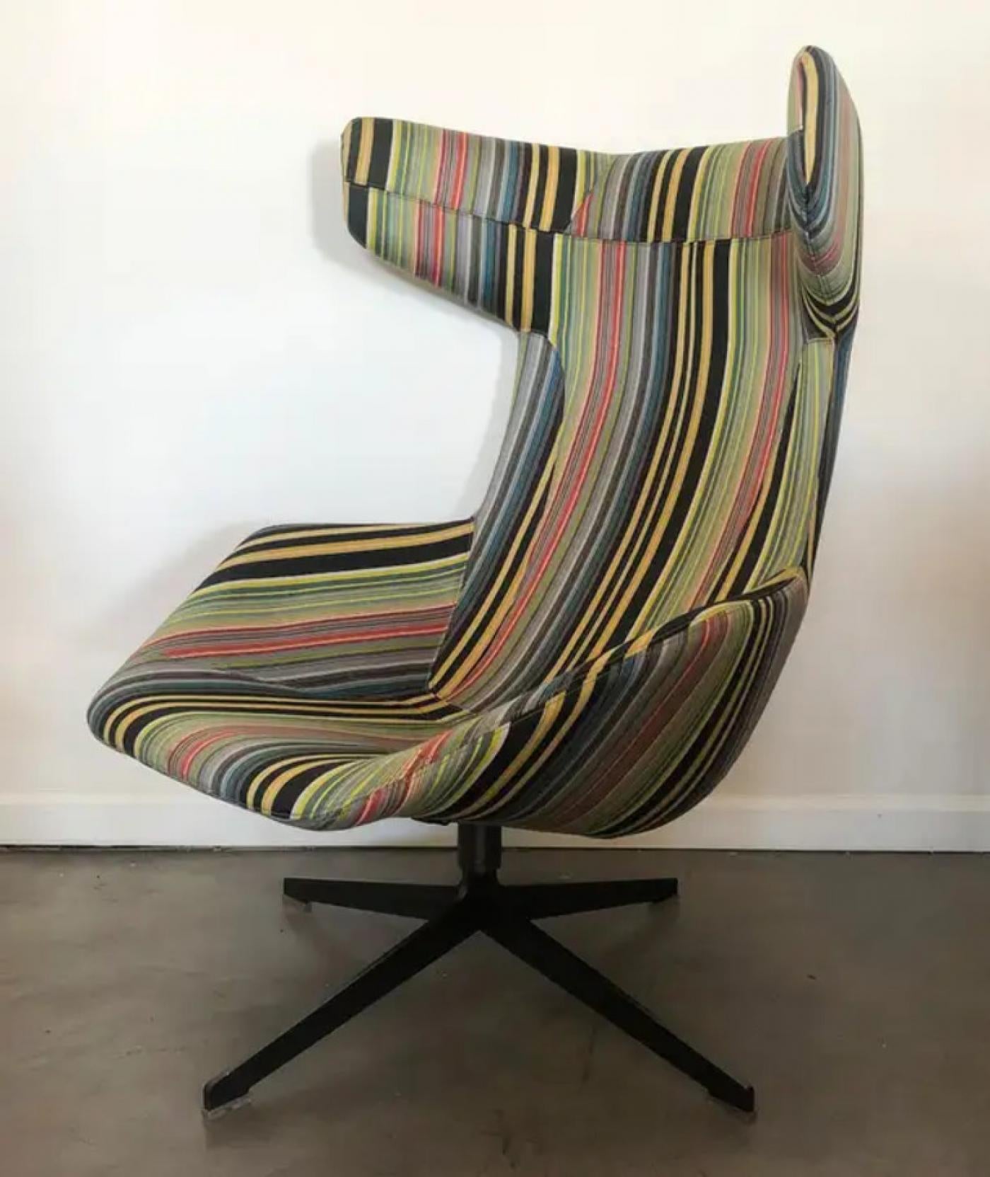 Take A Line For A Walk Wingback Lounge Chair, Alfredo Haberli, Moroso