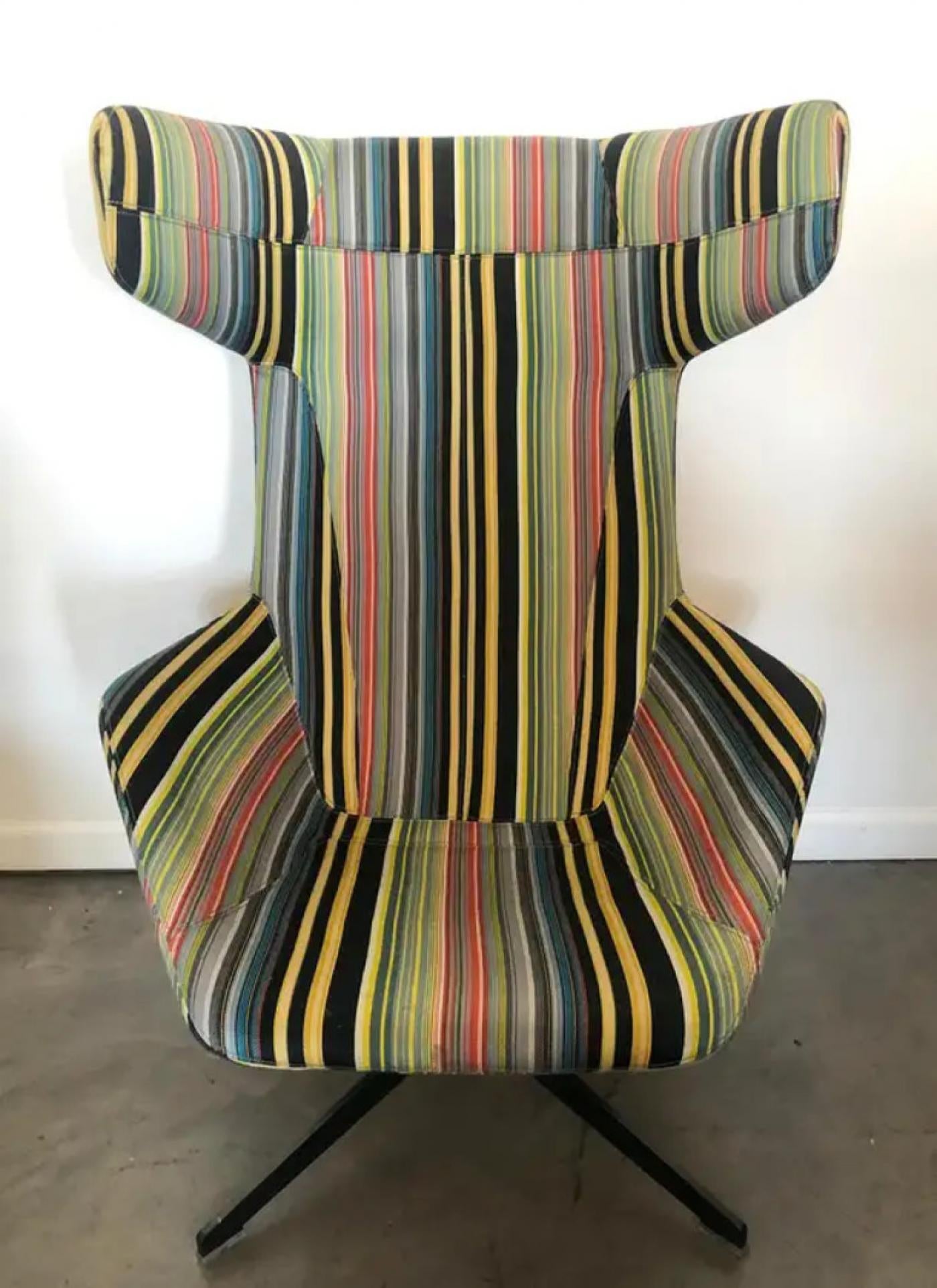 Take A Line For A Walk Wingback Lounge Chair, Alfredo Haberli, Moroso