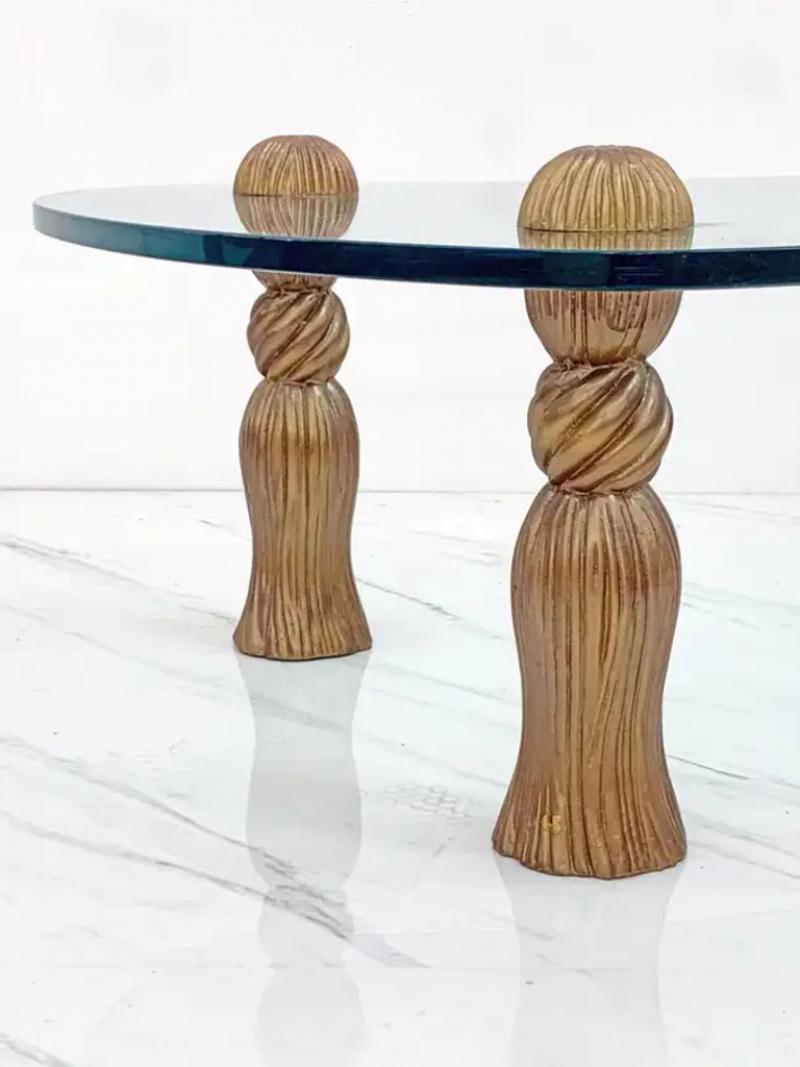 Arthur Court Biomorphic Glass Tassel Coffee Table