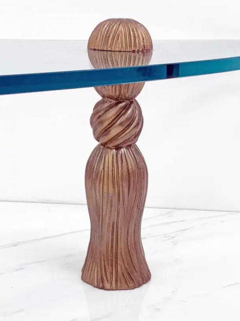 Arthur Court Biomorphic Glass Tassel Coffee Table