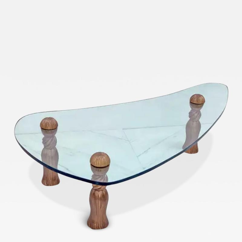 Arthur Court Biomorphic Glass Tassel Coffee Table