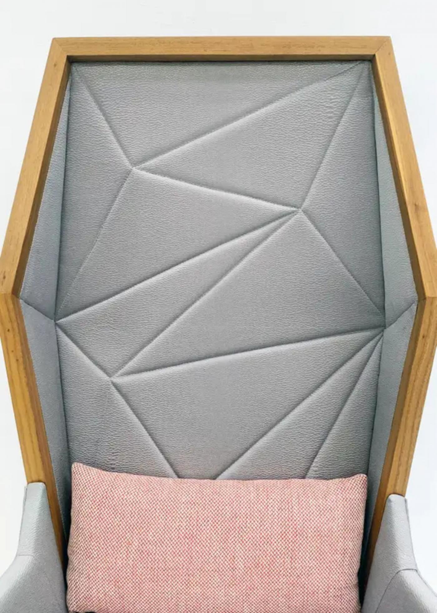 Bias Hooded Lounge Chair, Faceted Wingback Inspired by Louis XV Sentry