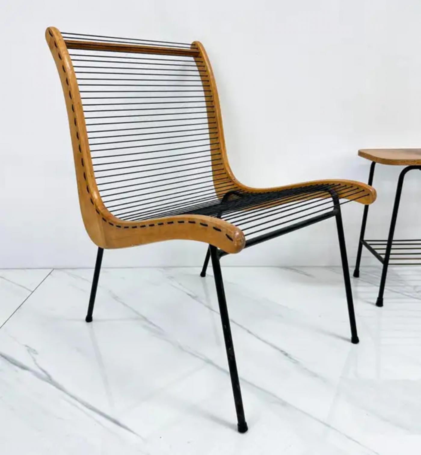 String Chairs With Matching Table by Carl Koch, Vermont Tubbs, 1950's