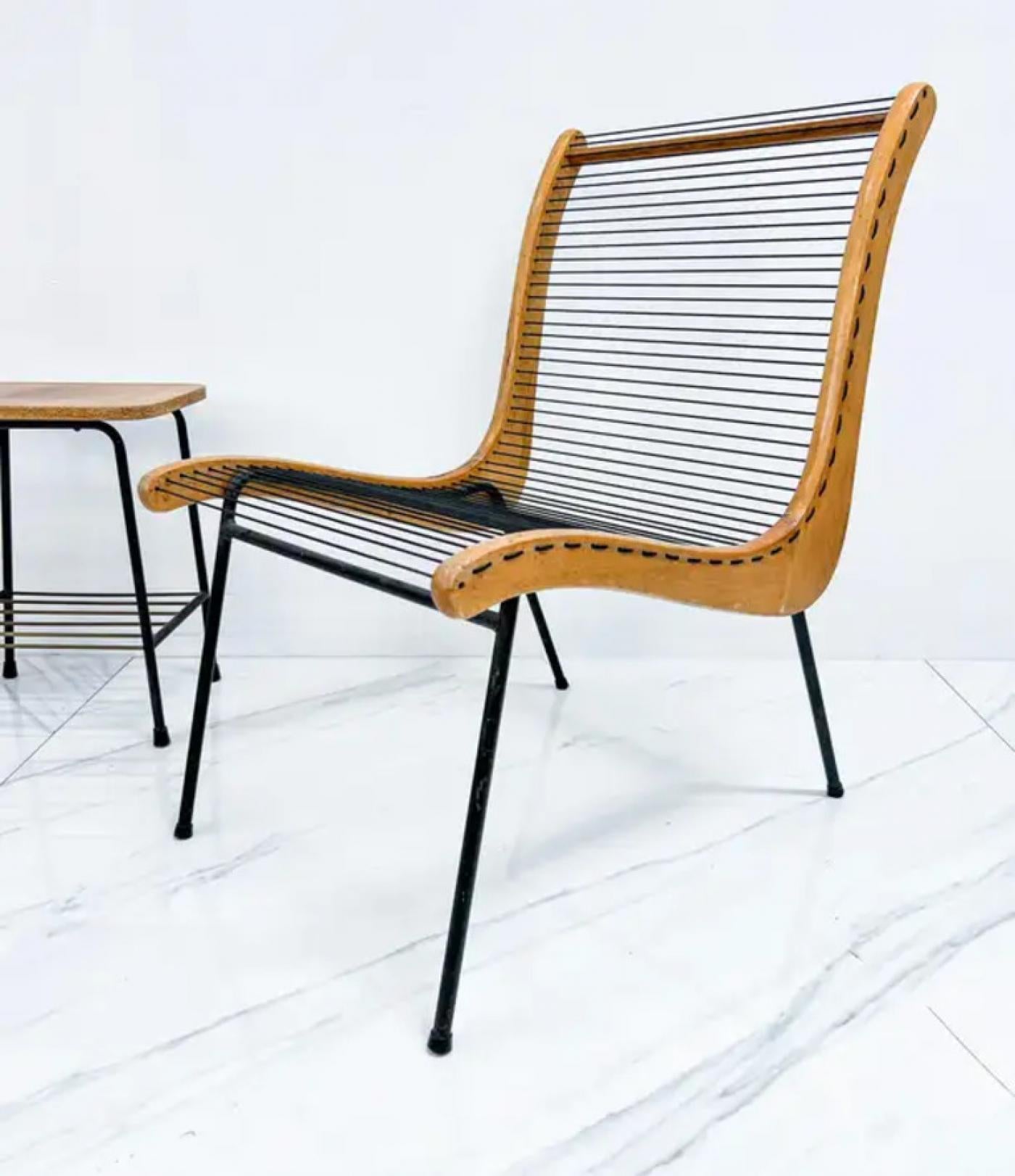 String Chairs With Matching Table by Carl Koch, Vermont Tubbs, 1950's