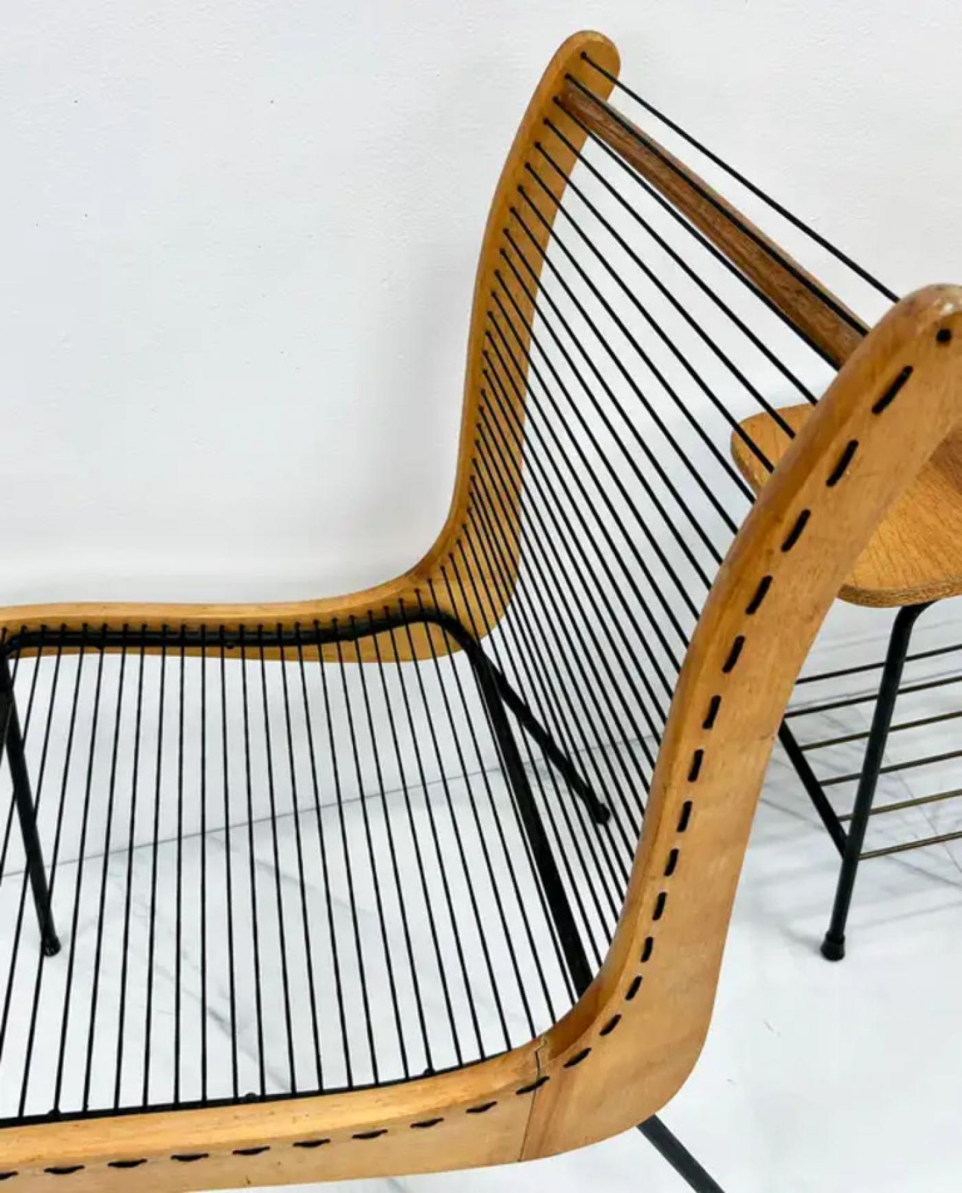 String Chairs With Matching Table by Carl Koch, Vermont Tubbs, 1950's