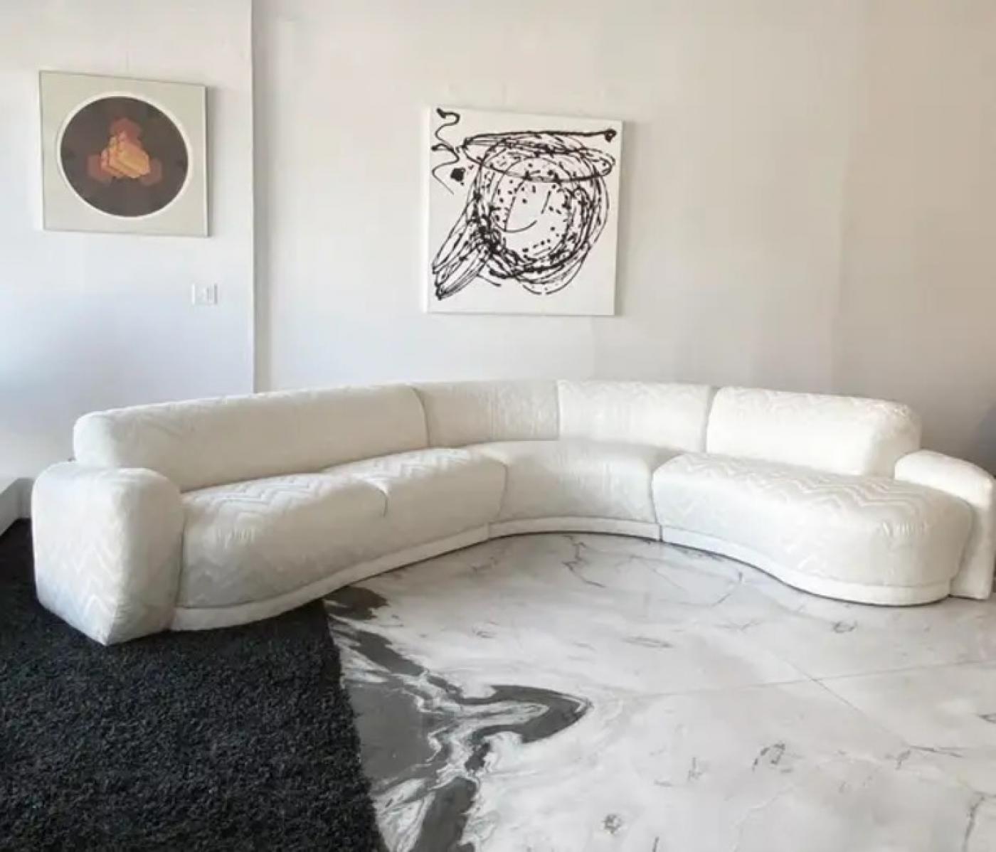 Curved Serpentine Sofa by Directional Furniture