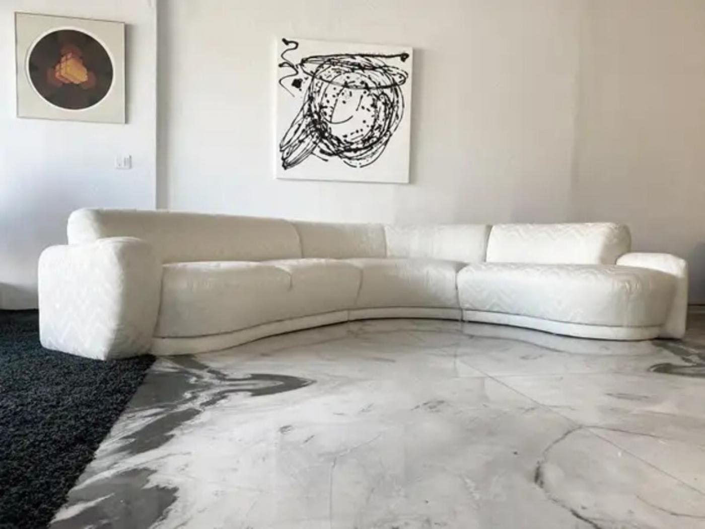 Curved Serpentine Sofa by Directional Furniture