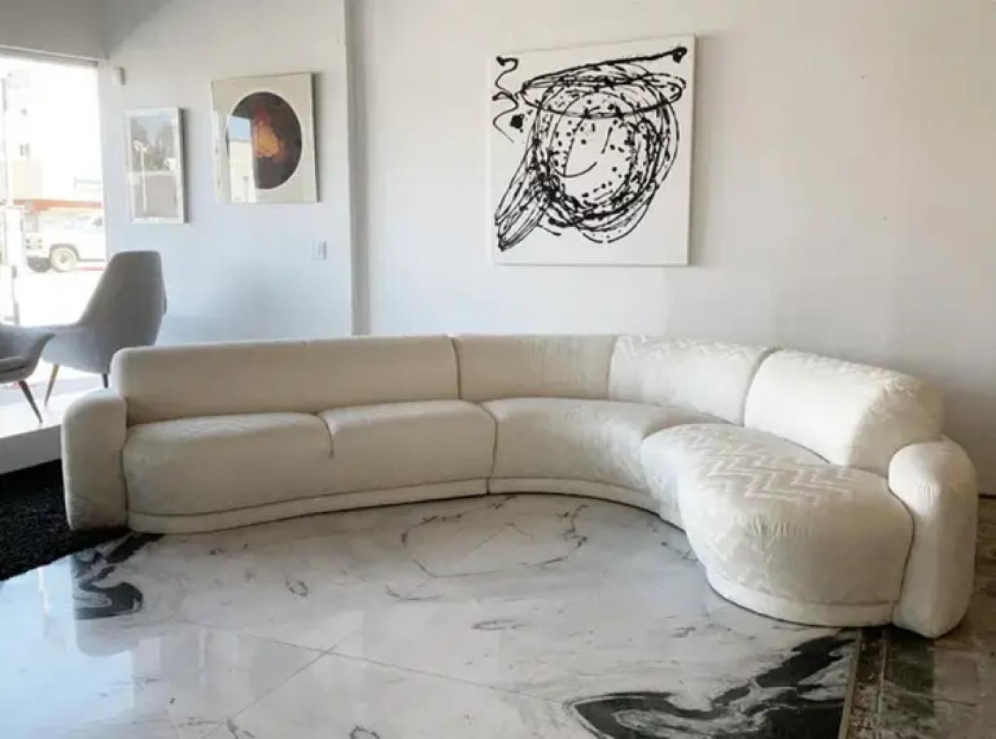 Curved Serpentine Sofa by Directional Furniture