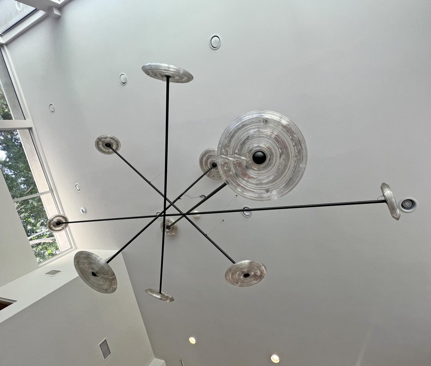 Monumental 10 Light Fresnel Sunflower Chandelier by Dirk van der Kooij