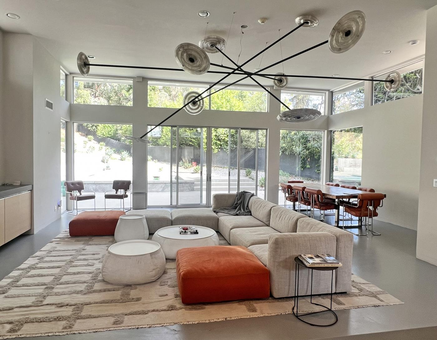 Monumental 10 Light Fresnel Sunflower Chandelier by Dirk van der Kooij