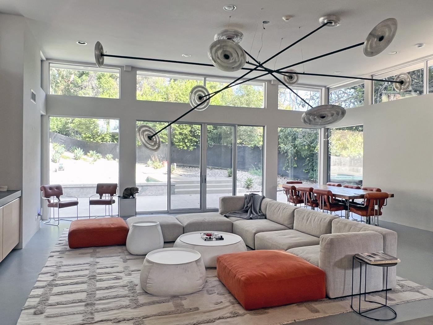 Monumental 10 Light Fresnel Sunflower Chandelier by Dirk van der Kooij