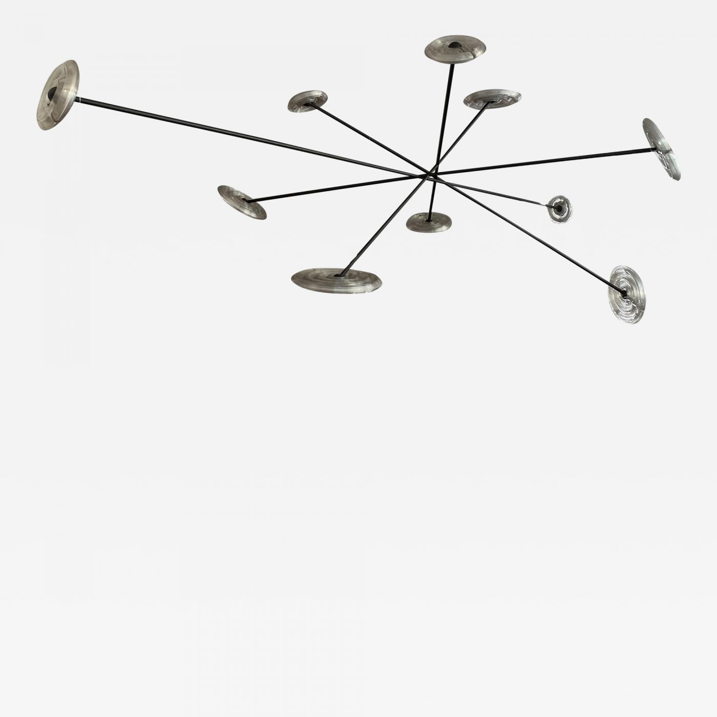 Monumental 10 Light Fresnel Sunflower Chandelier by Dirk van der Kooij