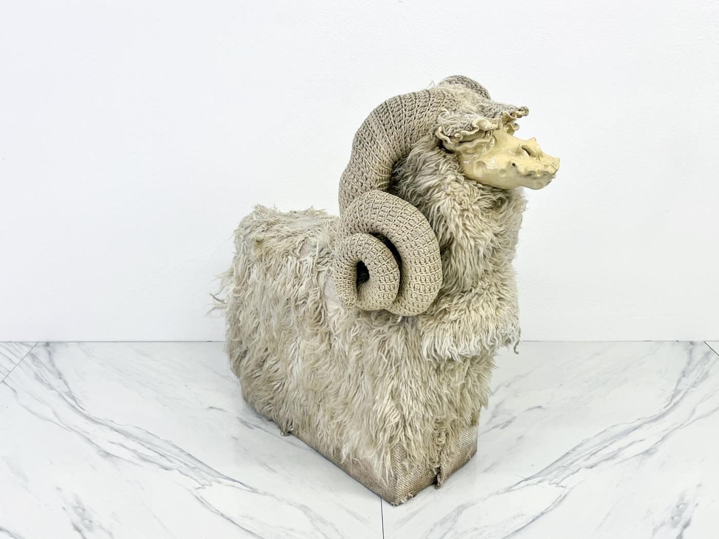 Bighorn Sheep Sculpture Bench by Edna Cataldo, Manner of François-Xavier Lalanne