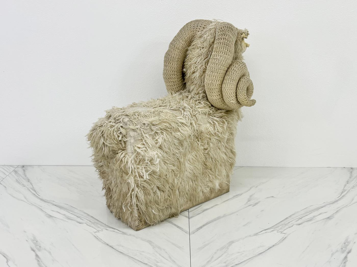 Bighorn Sheep Sculpture Bench by Edna Cataldo, Manner of François-Xavier Lalanne
