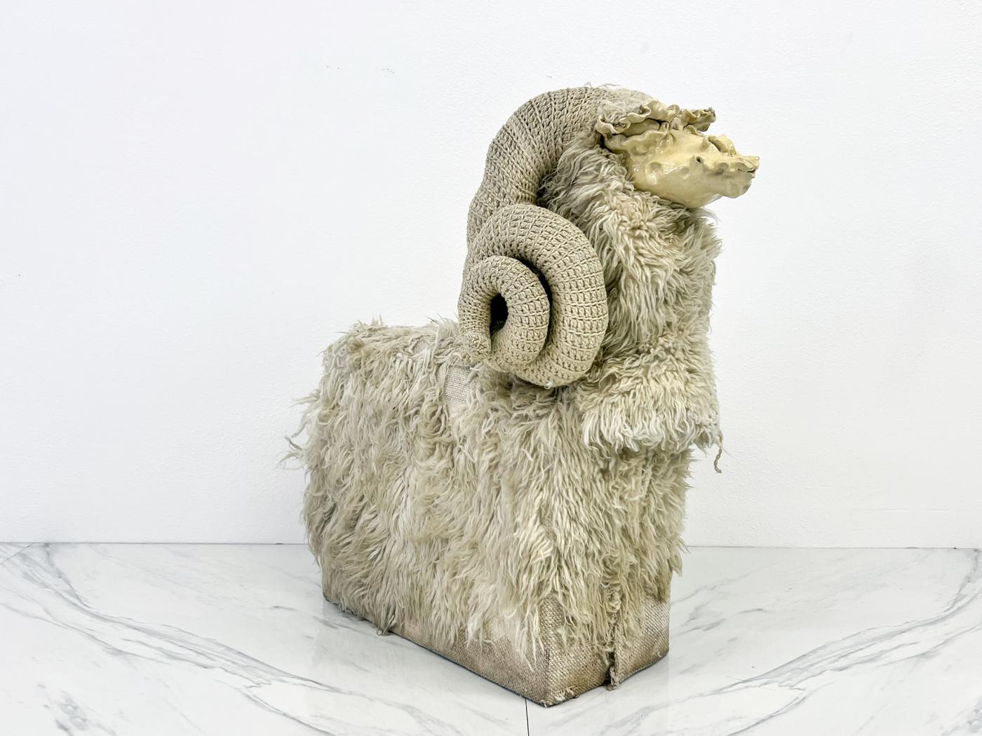 Bighorn Sheep Sculpture Bench by Edna Cataldo, Manner of François-Xavier Lalanne