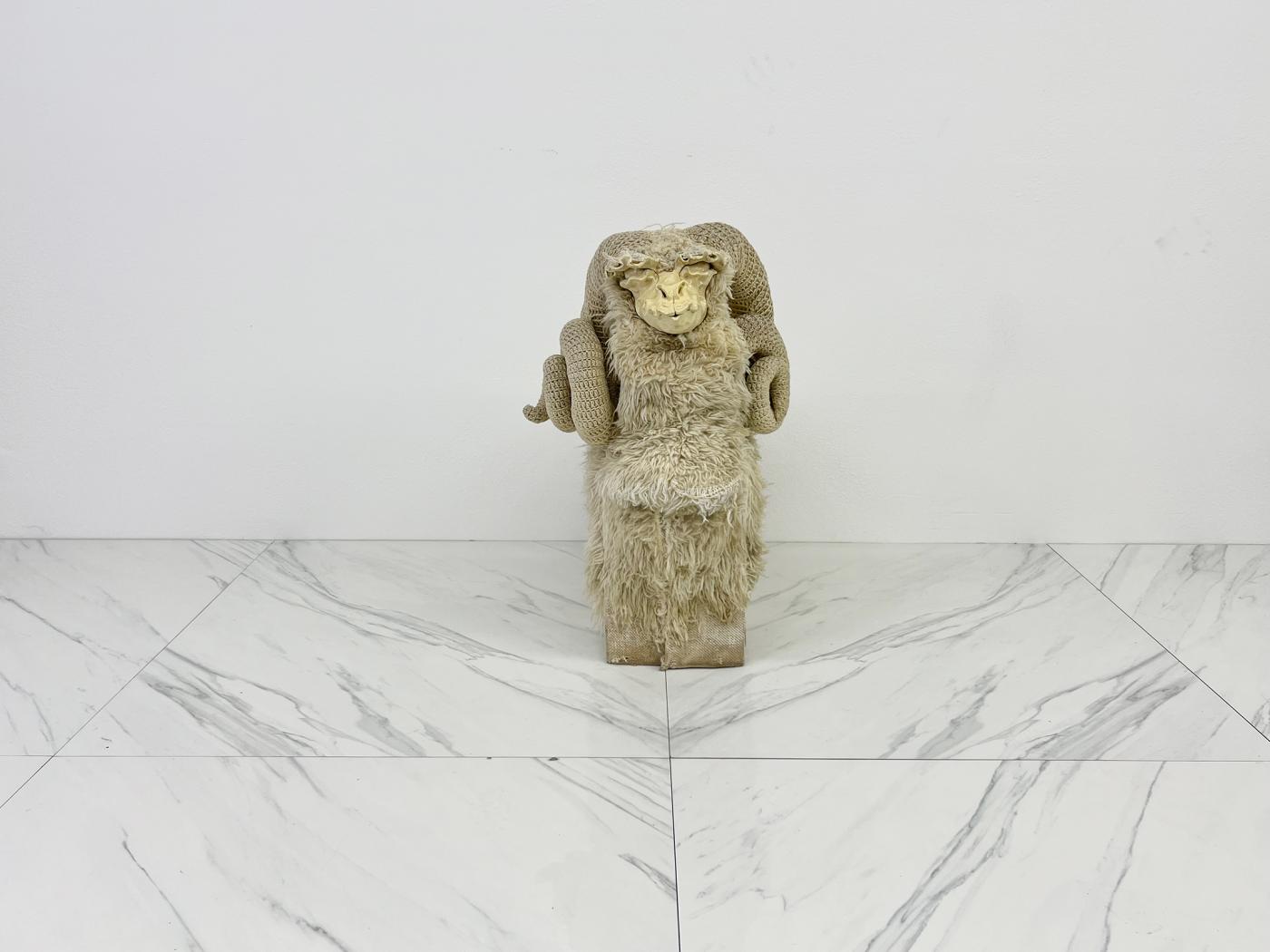 Bighorn Sheep Sculpture Bench by Edna Cataldo, Manner of François-Xavier Lalanne