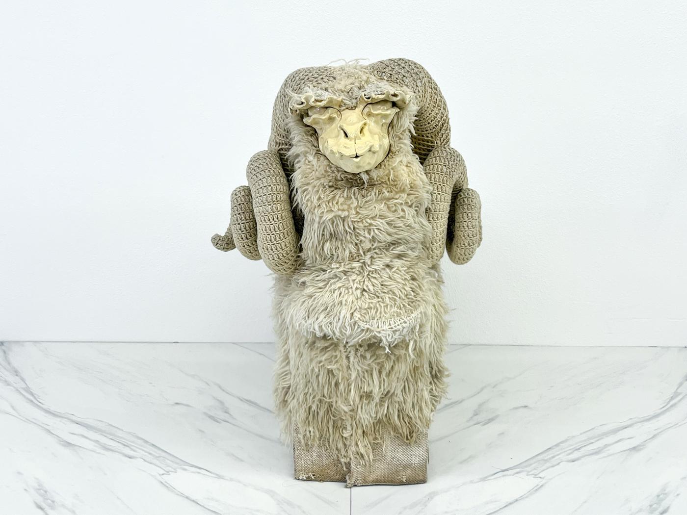 Bighorn Sheep Sculpture Bench by Edna Cataldo, Manner of François-Xavier Lalanne