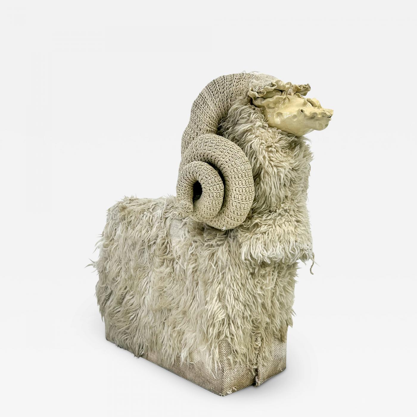 Bighorn Sheep Sculpture Bench by Edna Cataldo, Manner of François-Xavier Lalanne