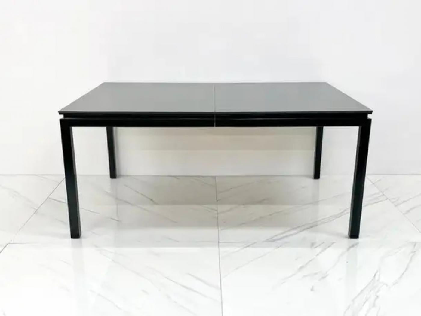 Ebonized Dining Set in Olive Velvet by Edward Wormley, Dunbar, 1950's