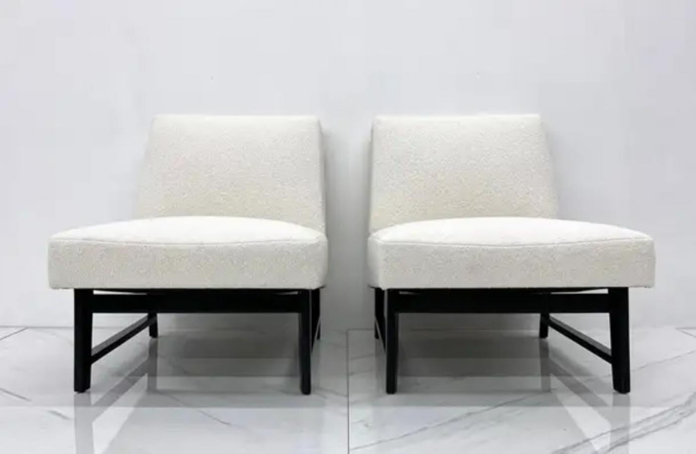 Pair of Edward Wormley Slipper Chairs for Dunbar