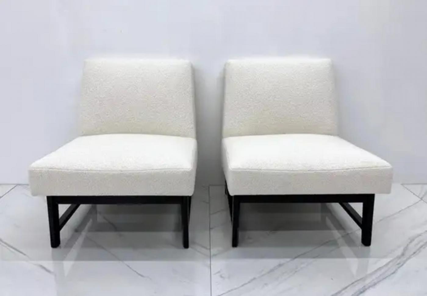 Pair of Edward Wormley Slipper Chairs for Dunbar
