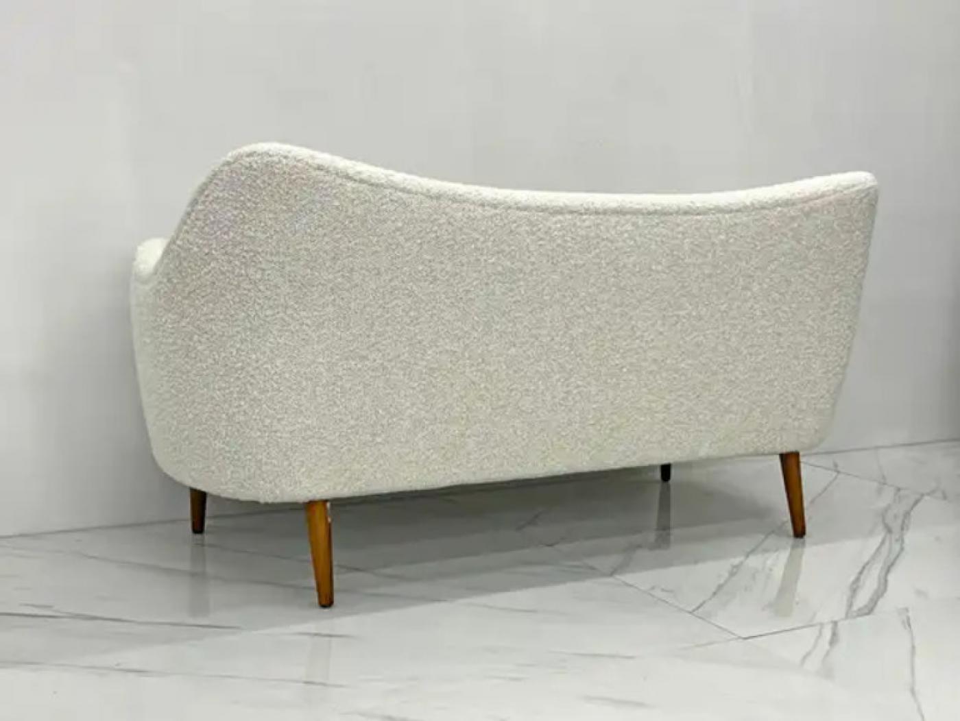 Rare Finn Juhl Bovirke BO64 Sofa in Fine Belgian Two-Toned Boucle