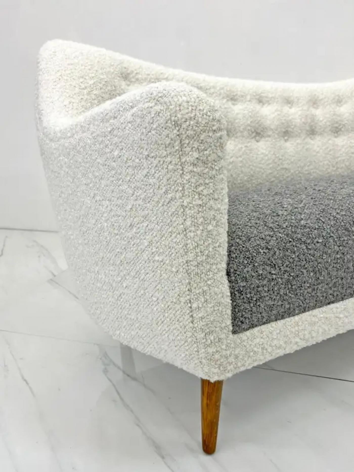 Rare Finn Juhl Bovirke BO64 Sofa in Fine Belgian Two-Toned Boucle