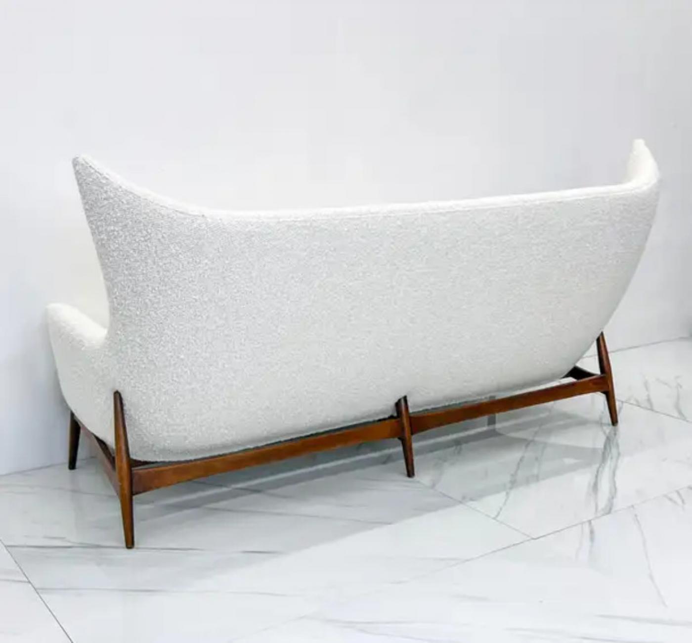 Sculptural Wingback Sofa by H.W. Klein for Bramin Mobler of Denmark, 1950's