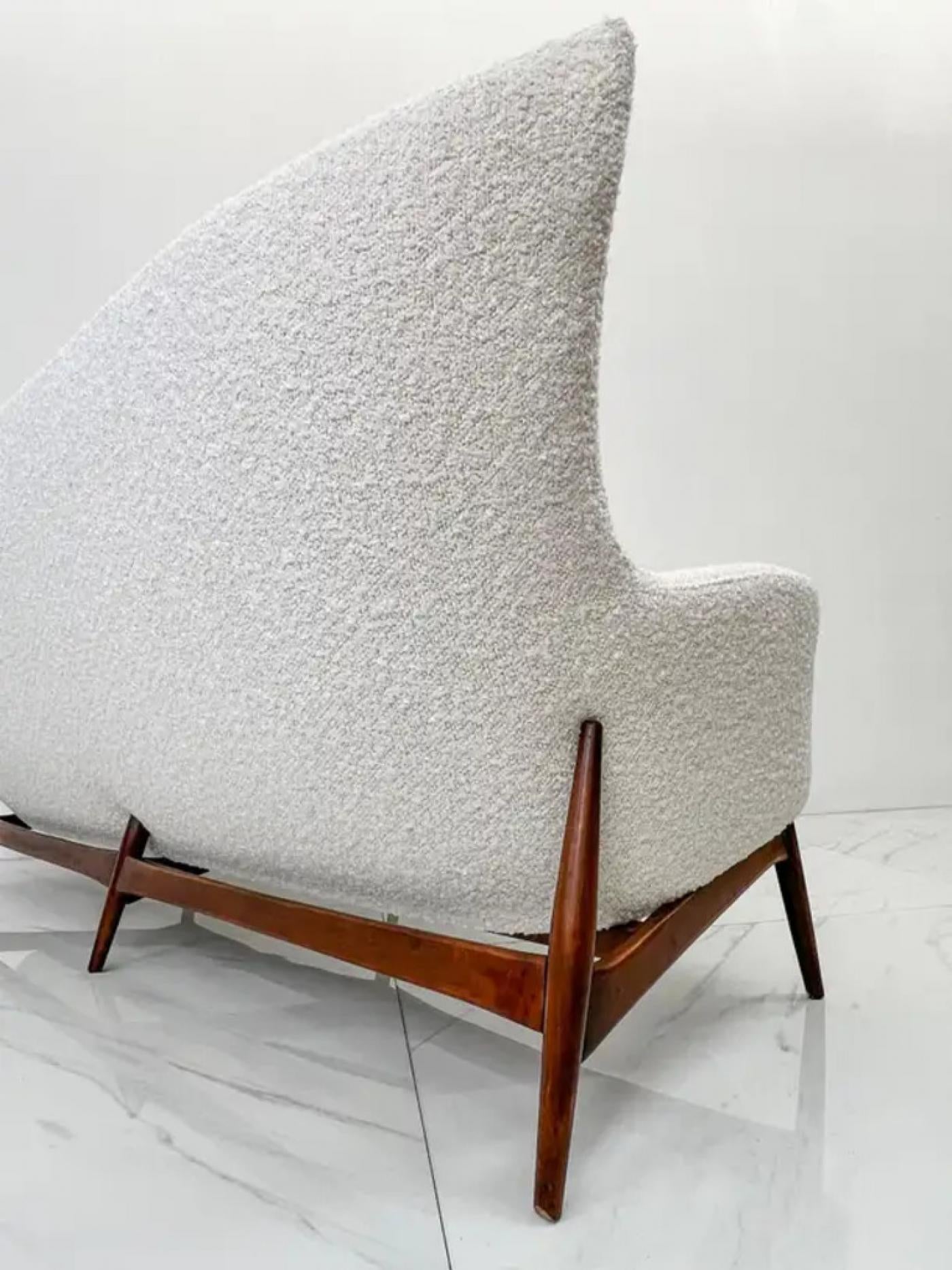 Sculptural Wingback Sofa by H.W. Klein for Bramin Mobler of Denmark, 1950's