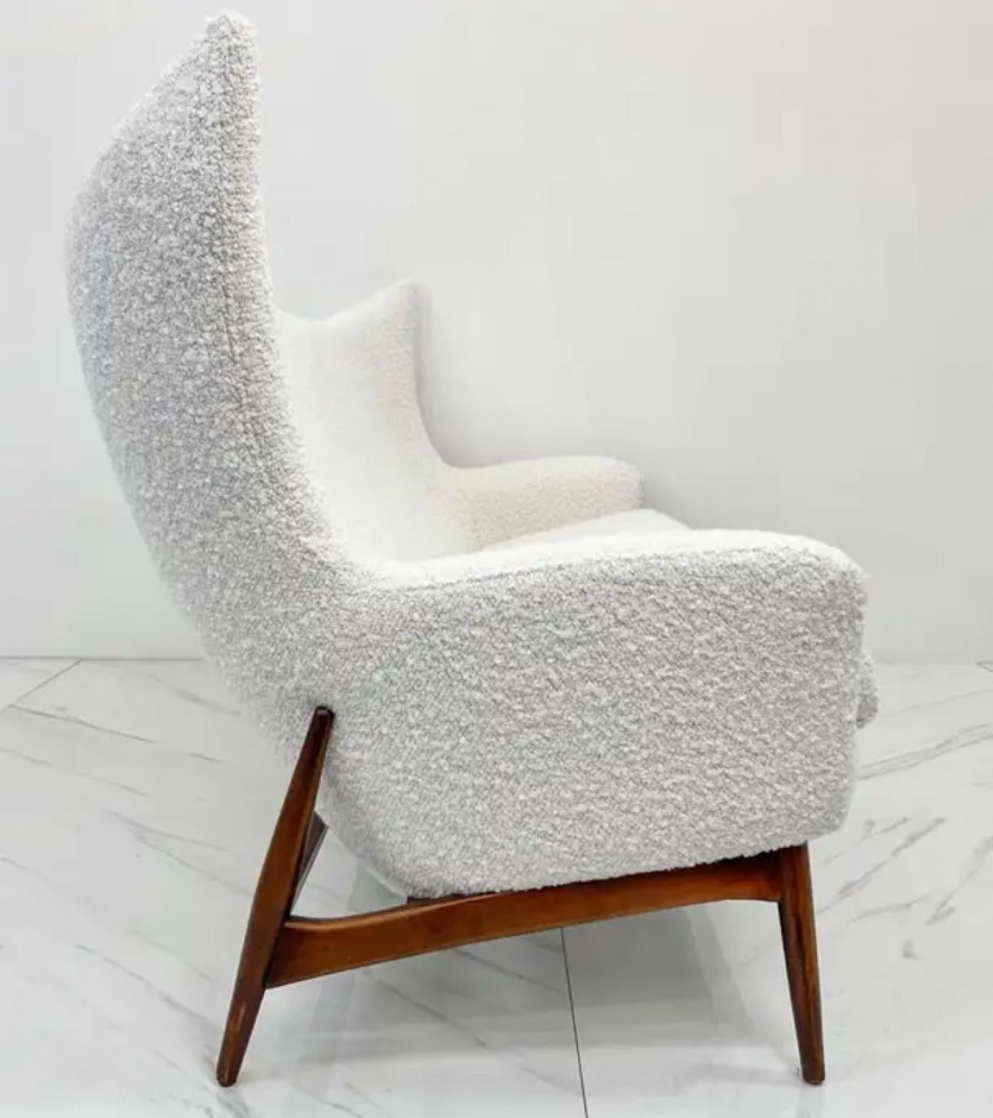 Sculptural Wingback Sofa by H.W. Klein for Bramin Mobler of Denmark, 1950's