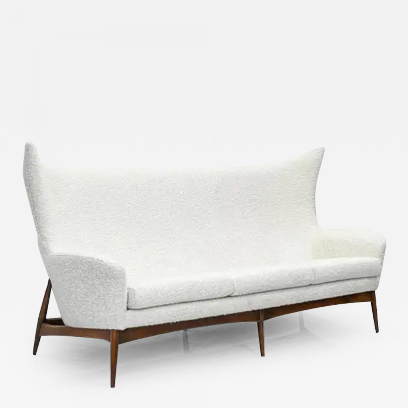Sculptural Wingback Sofa by H.W. Klein for Bramin Mobler of Denmark, 1950's