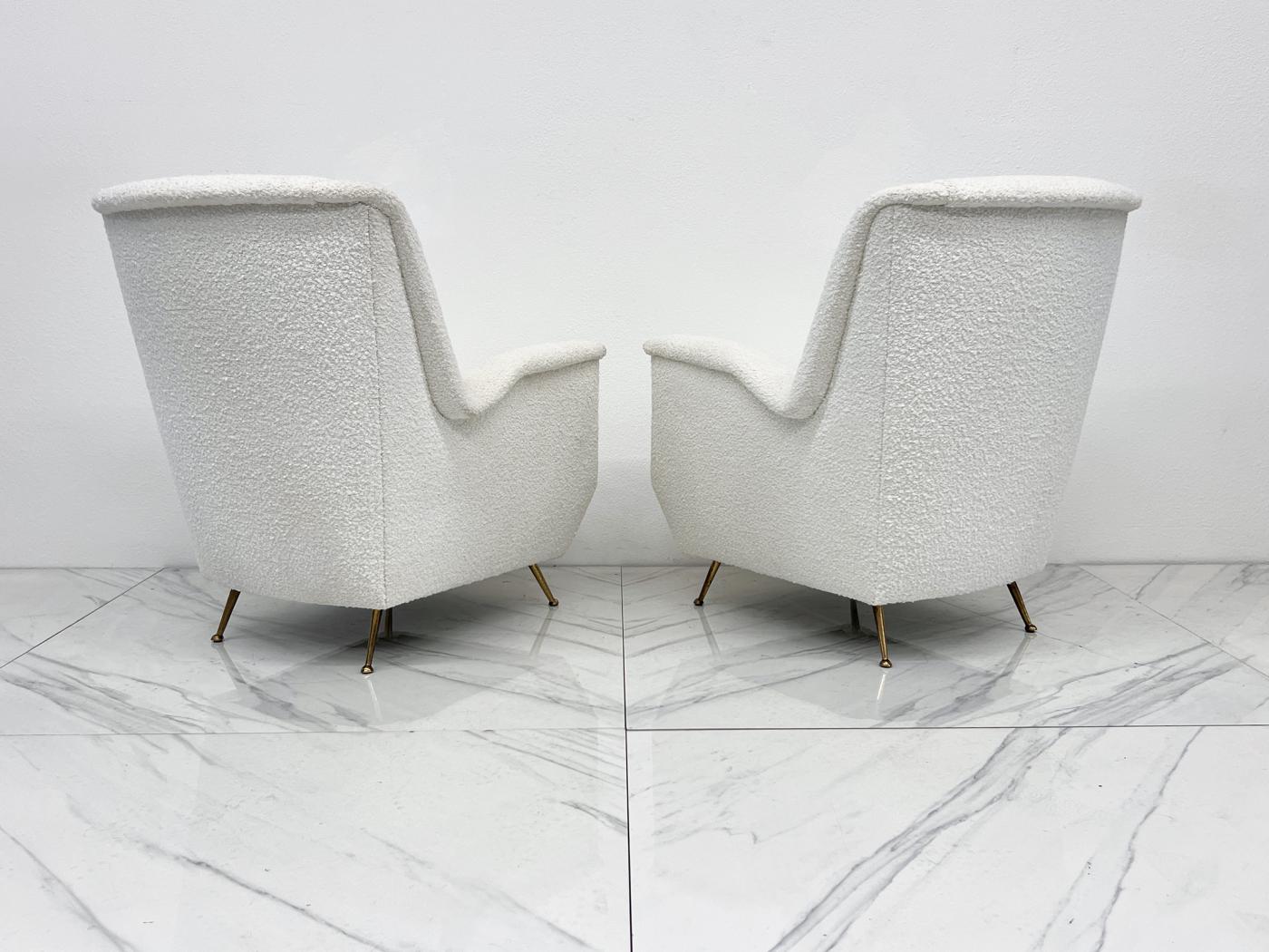 Italian Wingback Lounge Chairs, A Pair, ISA Bergamo, 1960's