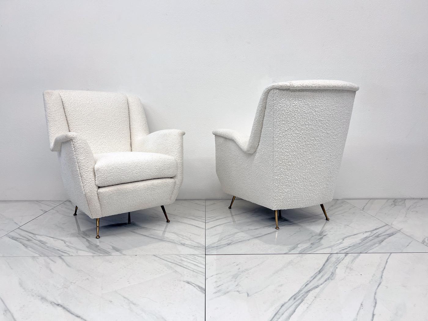 Italian Wingback Lounge Chairs, A Pair, ISA Bergamo, 1960's