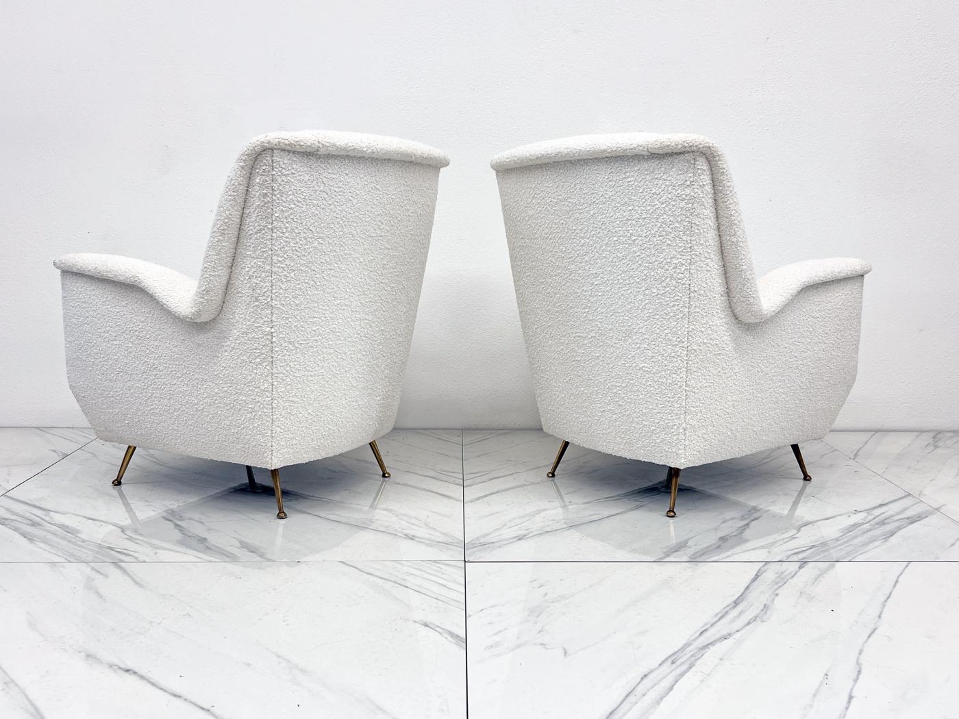 Italian Wingback Lounge Chairs, A Pair, ISA Bergamo, 1960's