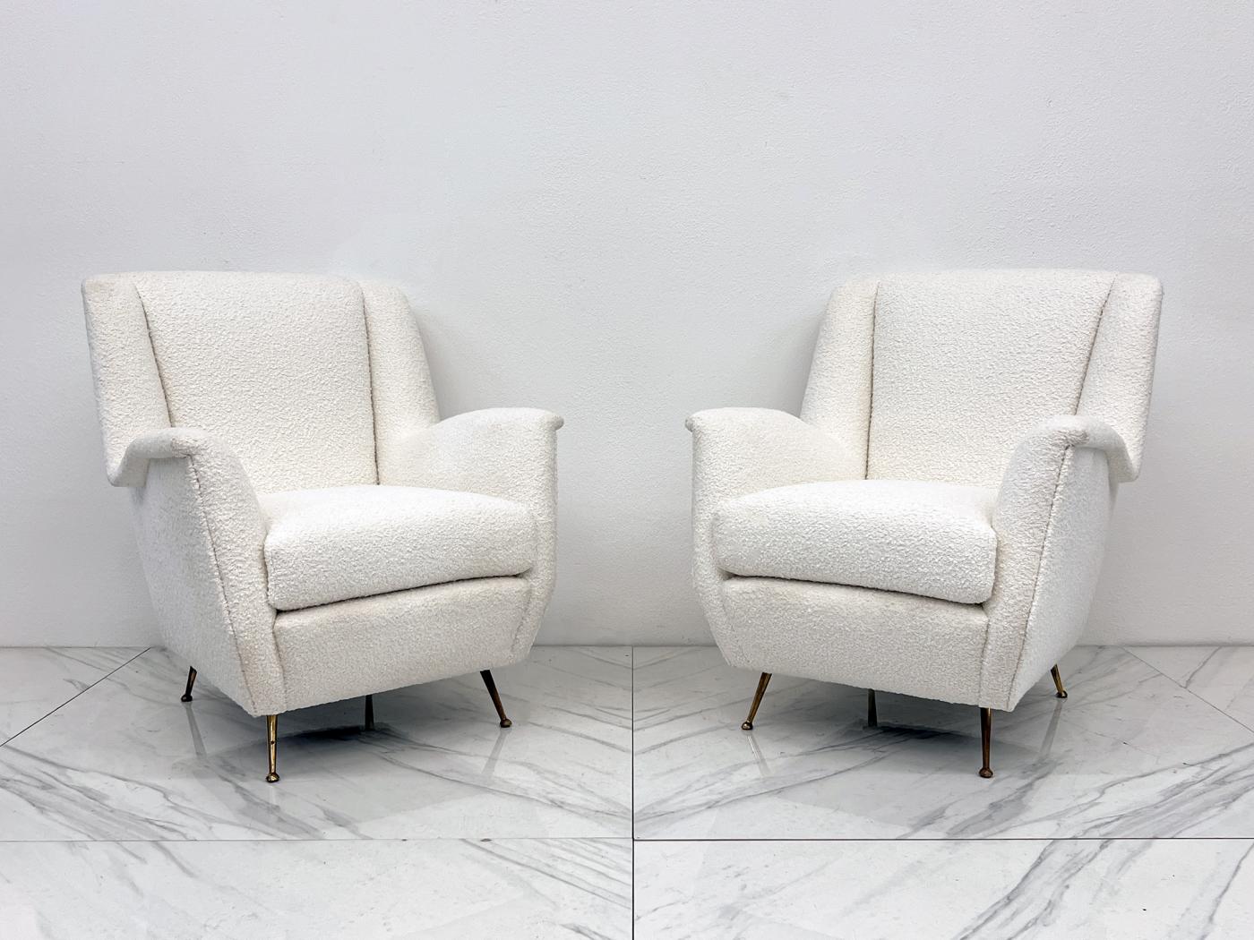 Italian Wingback Lounge Chairs, A Pair, ISA Bergamo, 1960's