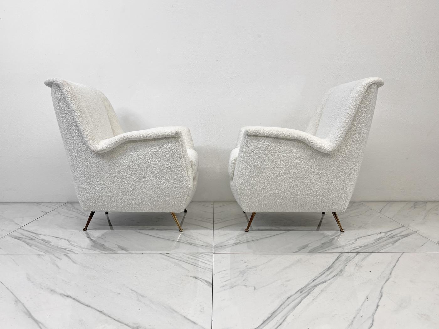 Italian Wingback Lounge Chairs, A Pair, ISA Bergamo, 1960's
