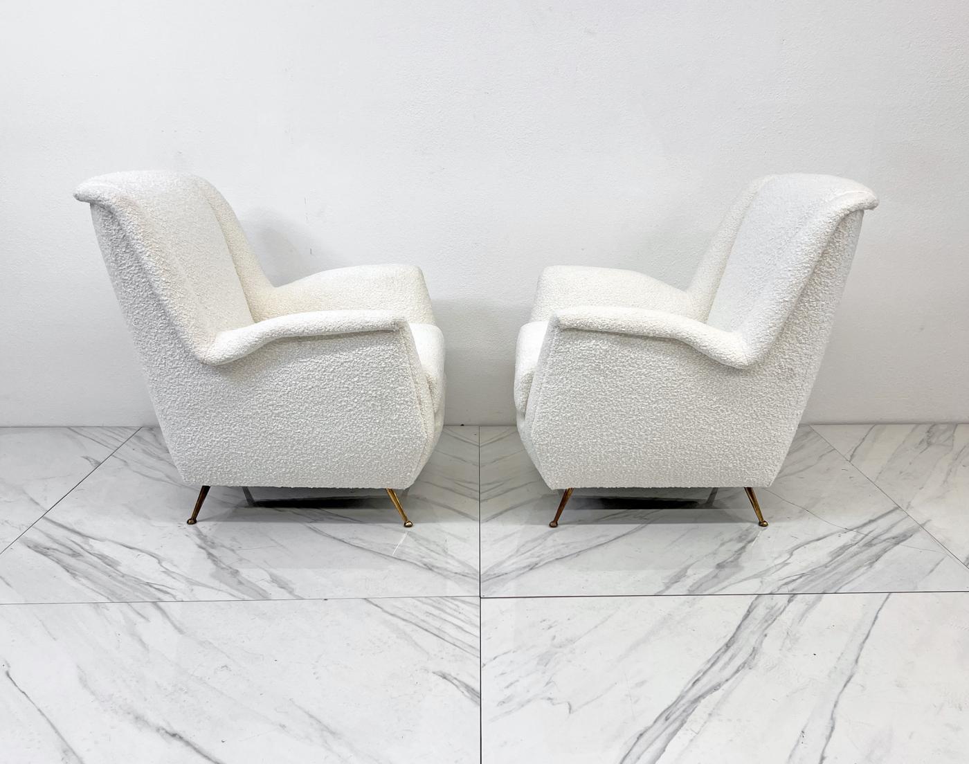 Italian Wingback Lounge Chairs, A Pair, ISA Bergamo, 1960's