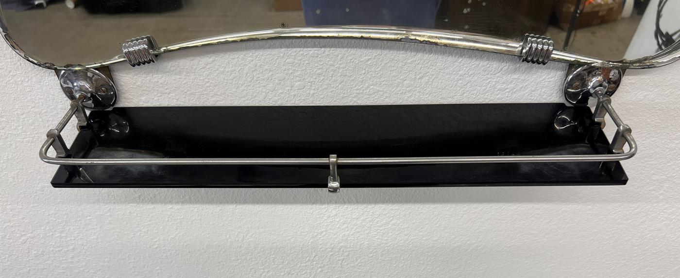 Italian Modern Asymmetrical Mirror With Shelf