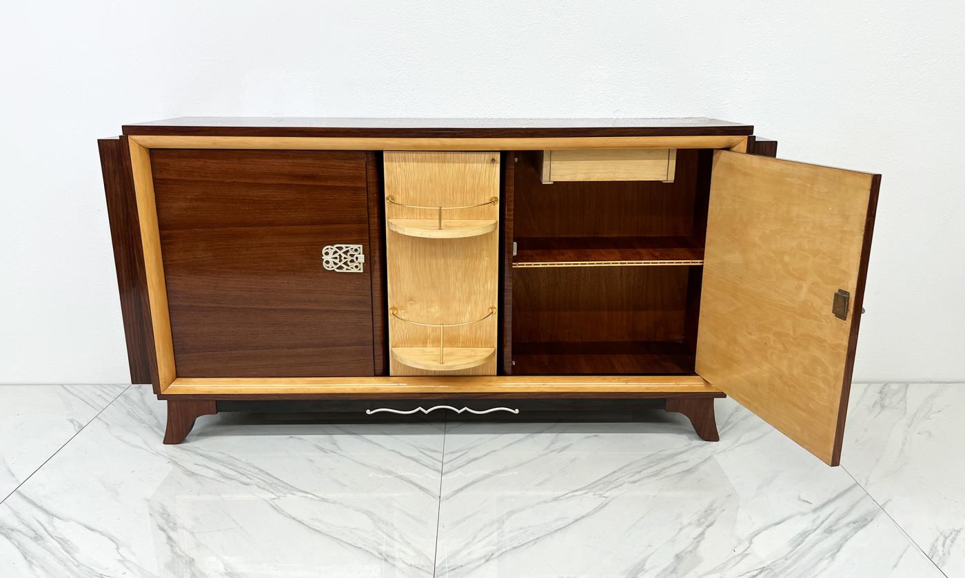 French Art Deco Rosewood Sideboard With Bar, 1940's