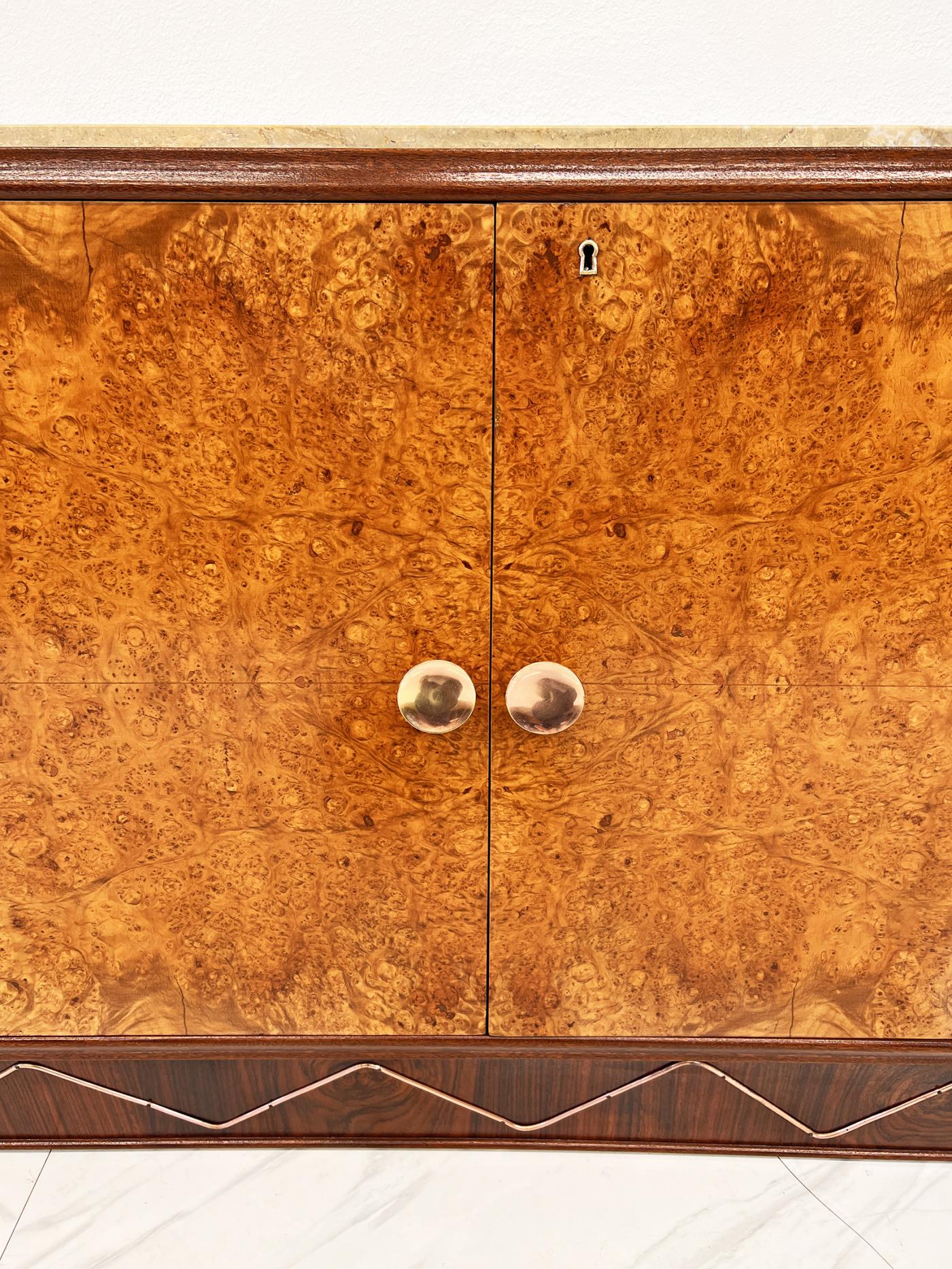Monumental 119" Long French Art Deco Credenza Style of Jules Leleu