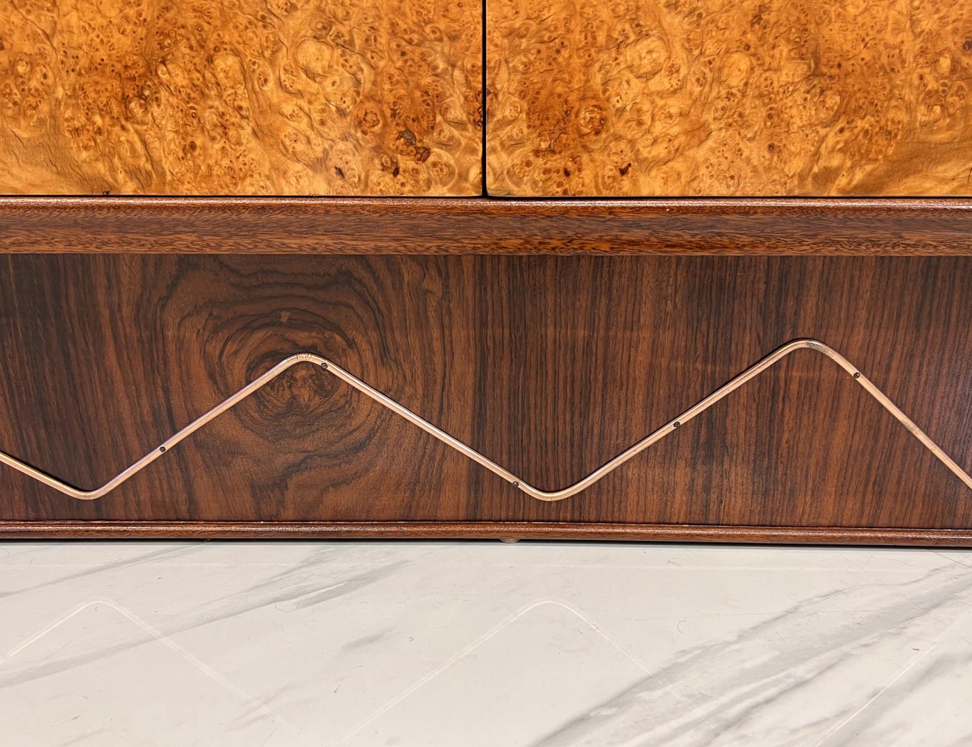 Monumental 119" Long French Art Deco Credenza Style of Jules Leleu