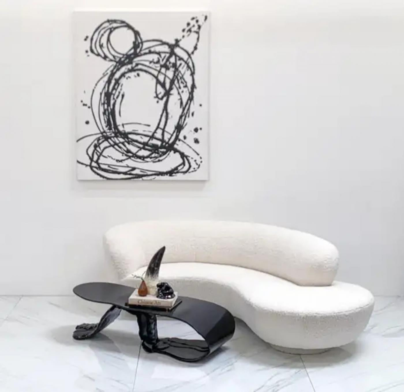 Louis Durot Tongue Coffee Table in Jet Black