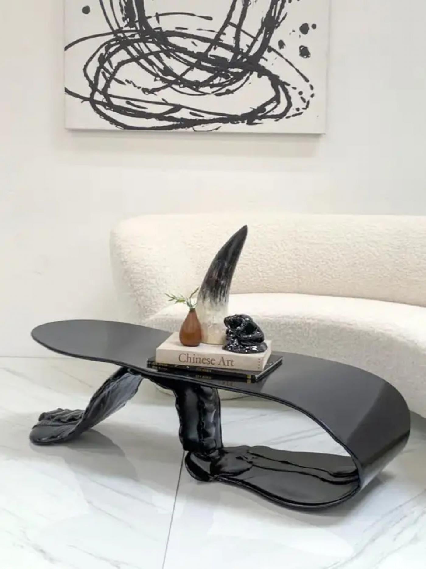 Louis Durot Tongue Coffee Table in Jet Black