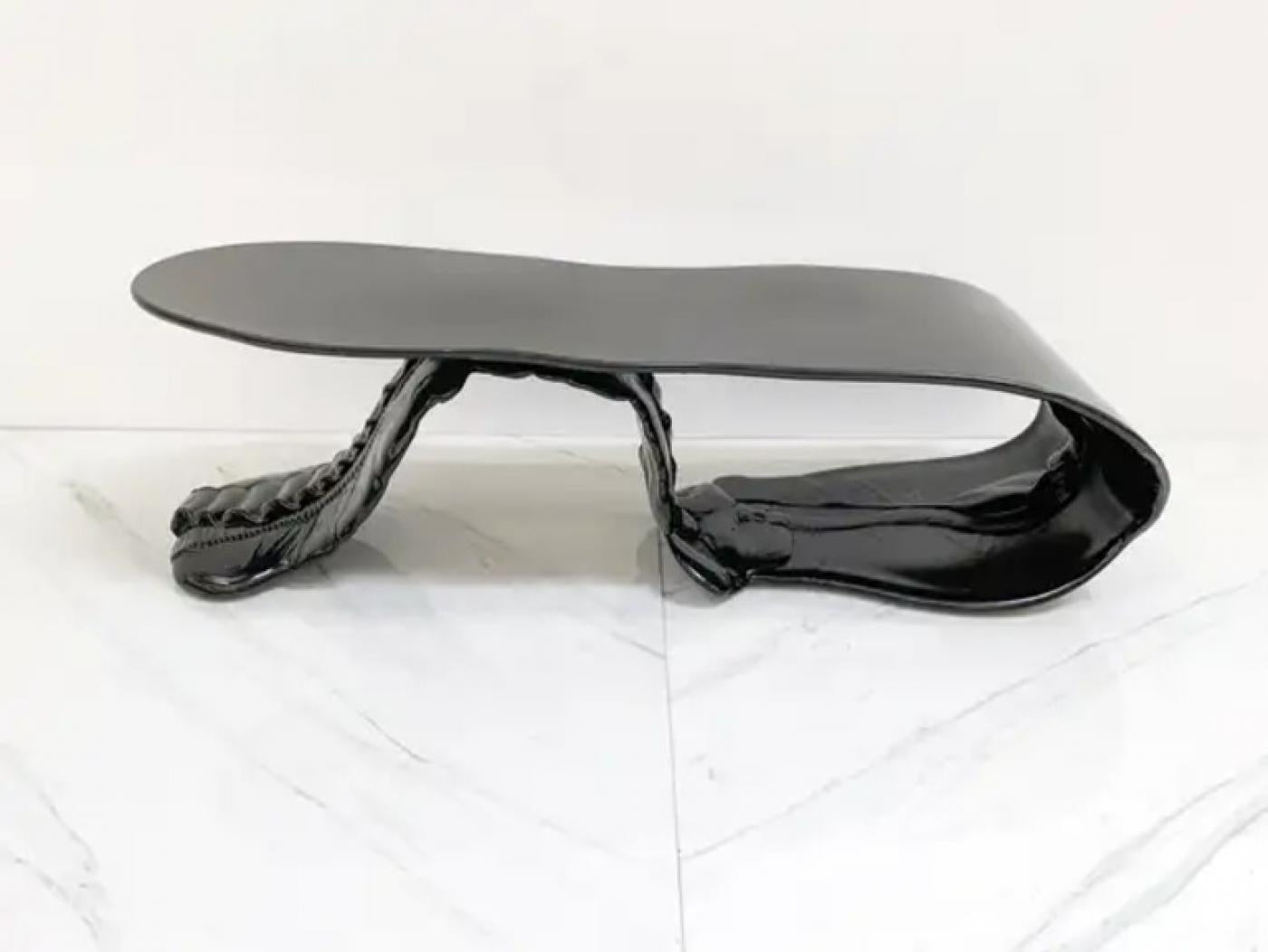 Louis Durot Tongue Coffee Table in Jet Black