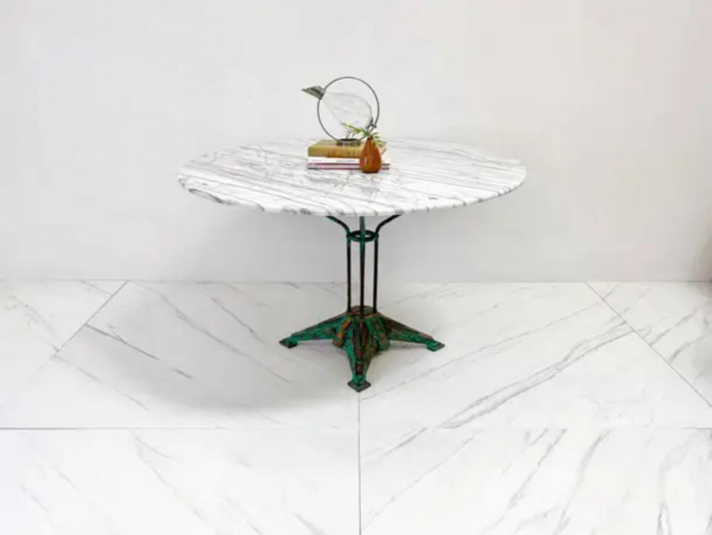 Louis Vuitton Iron and Marble Dining or Center Table, 1930s