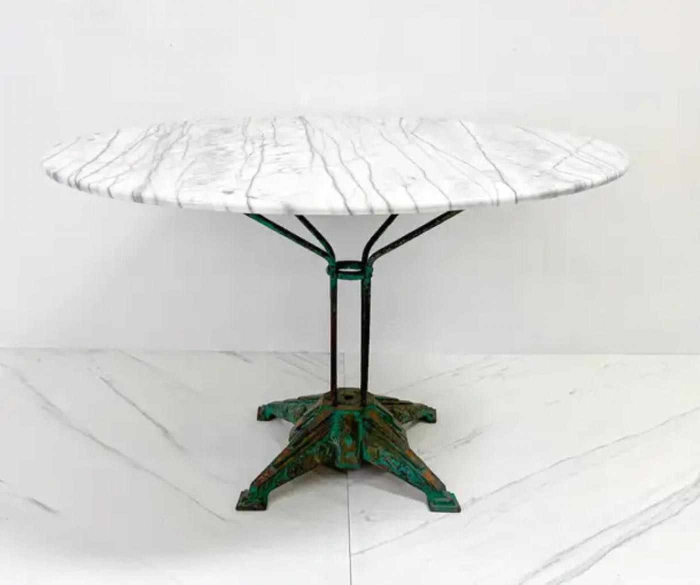 Louis Vuitton Iron and Marble Dining or Center Table, 1930s