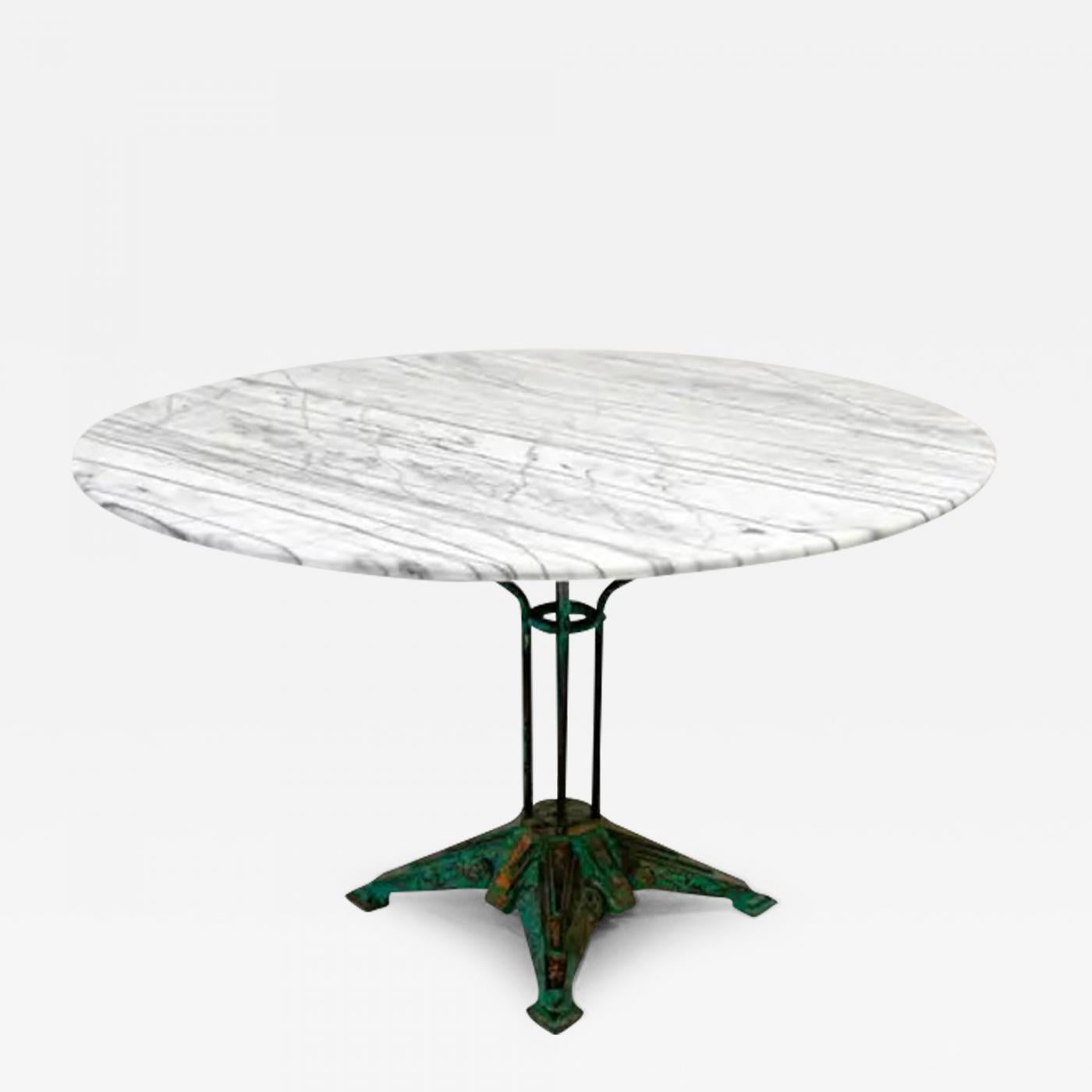 Louis Vuitton Iron and Marble Dining or Center Table, 1930s
